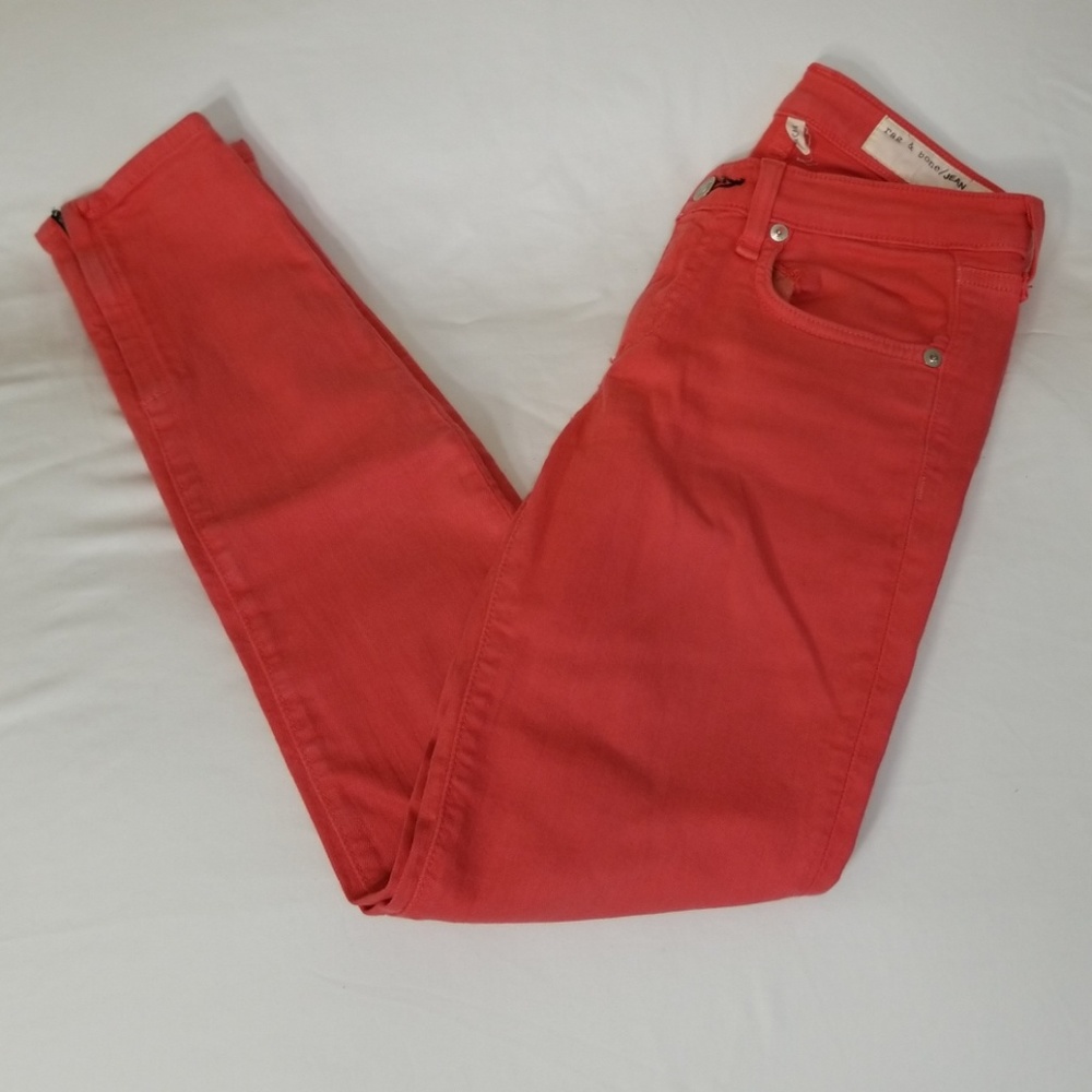 Rag & Bone Coral Zipper Ankle Denim Capri 24